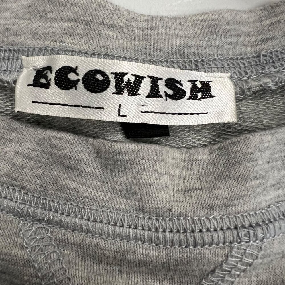 Ecowish Women's Pullover Sweatshirt Gray Size Large Long Sleeve - Picture 8 of 9